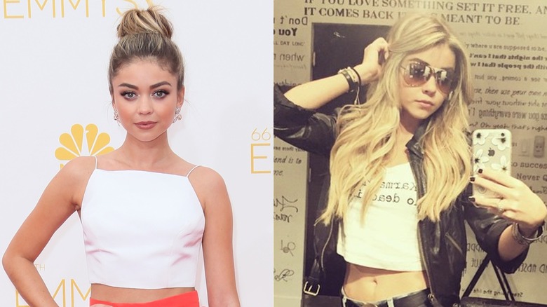 Sarah Hyland with blond hair