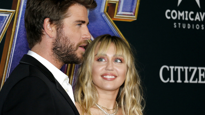 Miley Cyrus and Liam Hemsworth at the World premiere of 'Avengers: Endgame' April 22, 2019