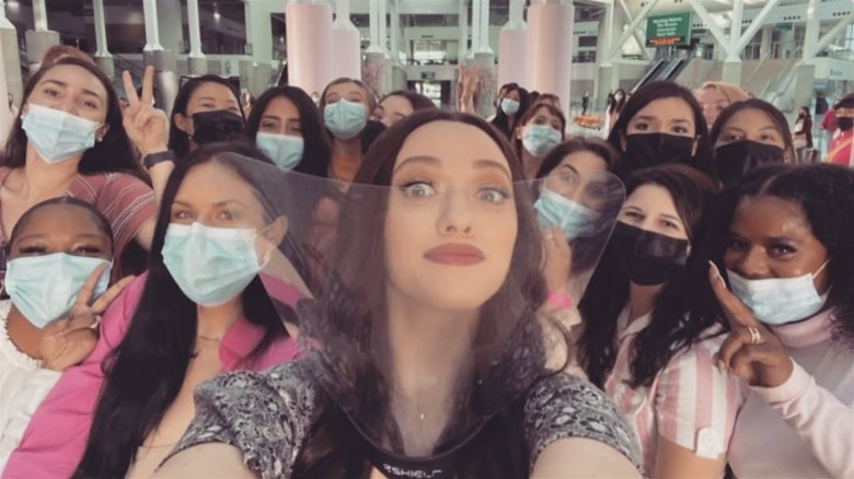 Kat Dennings with fans in 2020