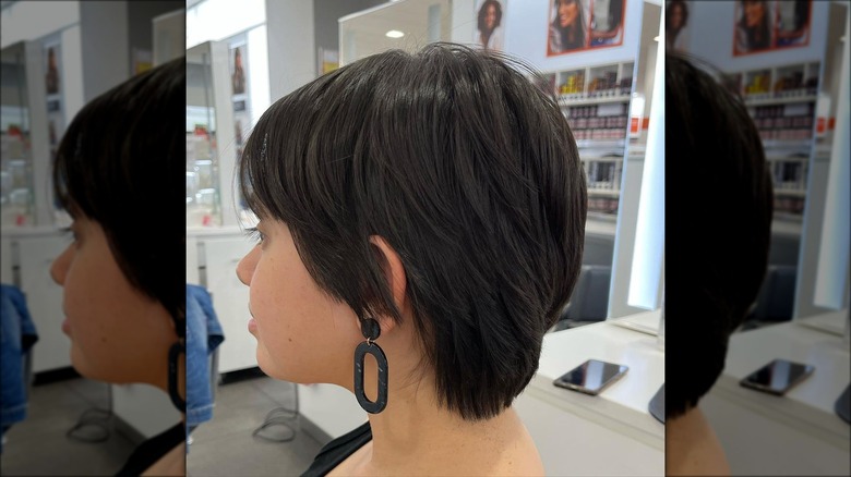 Longer pixie cut hair