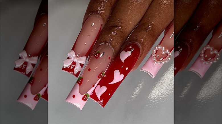 Glossy nail art manicure