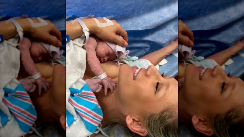 Anna Kournikova with her daughter