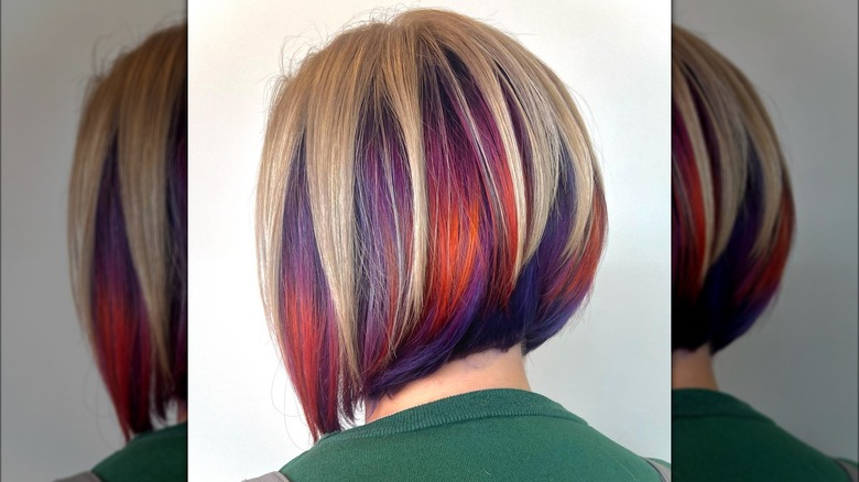 Woman with an angled bob