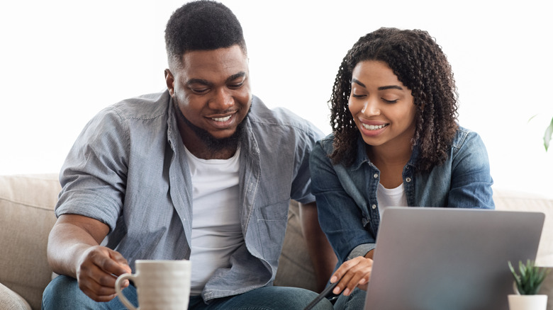 Couple working together