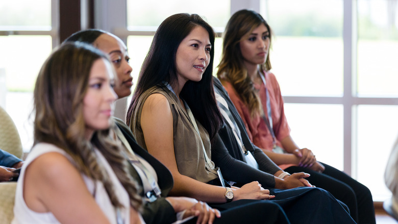 Women attending a meeting