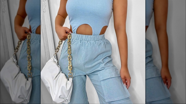 Woman with a chain bag