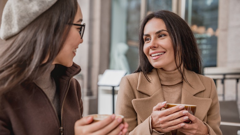 Two women having a conversation 