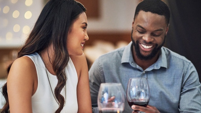 Couple on a date, laughing