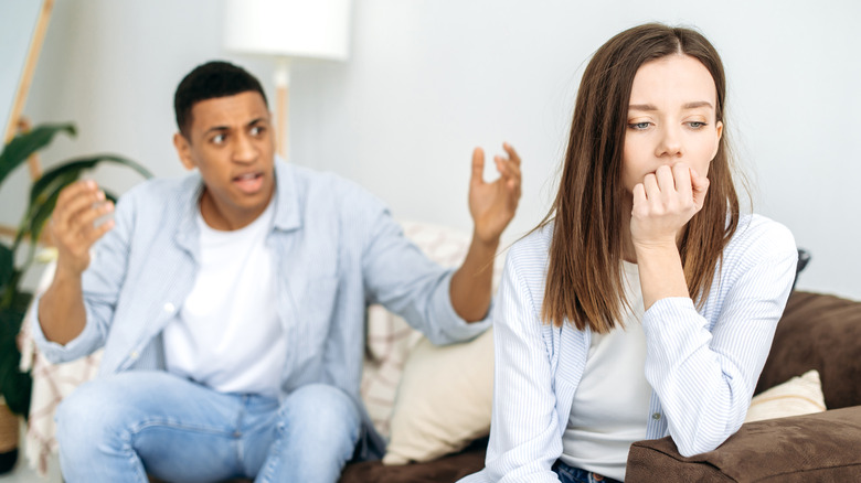 Man and woman talking