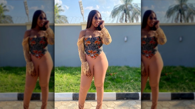 Floral sleeved corset