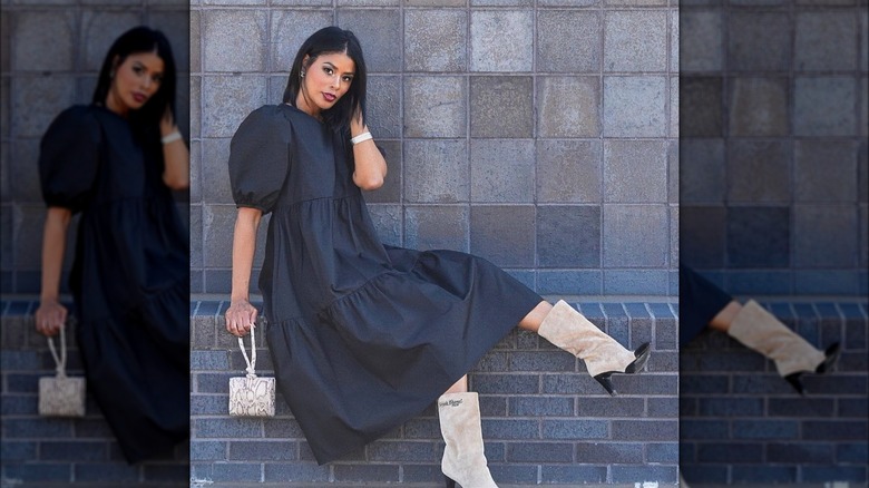 Woman with a micro bag