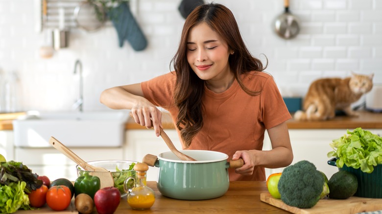 Woman cooking