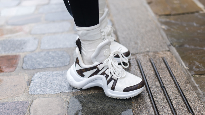 close up of chunky sneaker