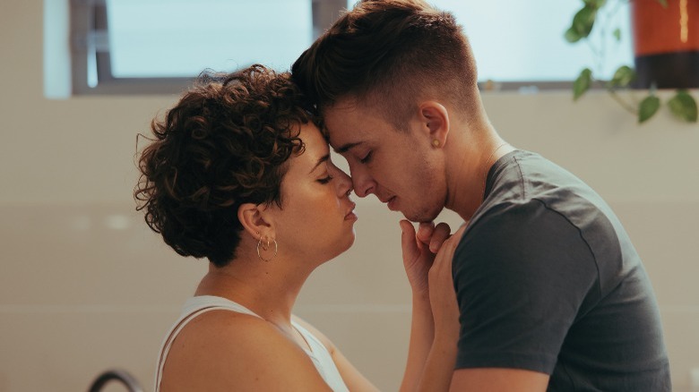 Couple sharing intimate moment