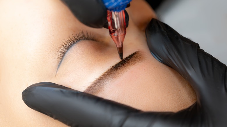 Eyebrow shading session