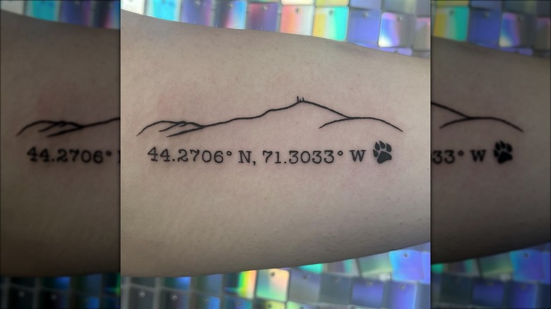 Coordinate and landscape tattoo