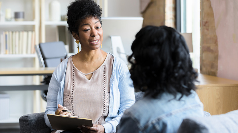 woman with therapist