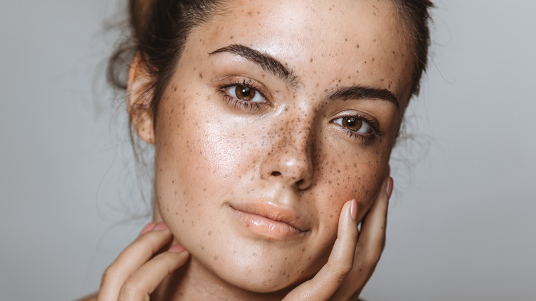 Woman with clear skin