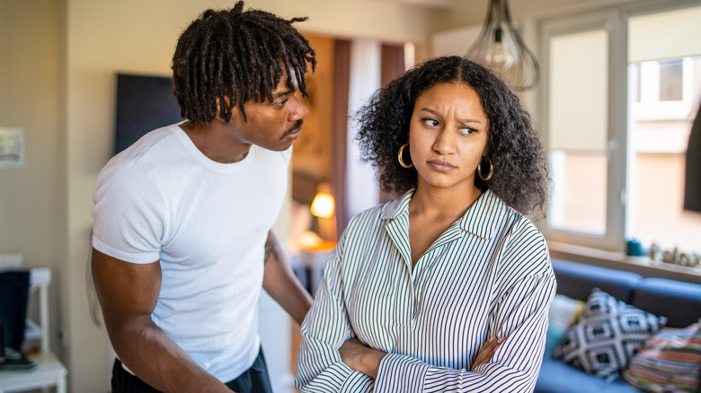 couple in serious talk