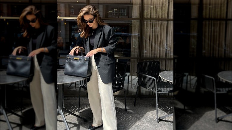 Lillie Grace in a quiet luxury outfit