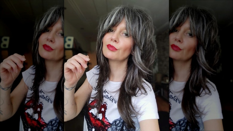 Woman with voluminous shag hair