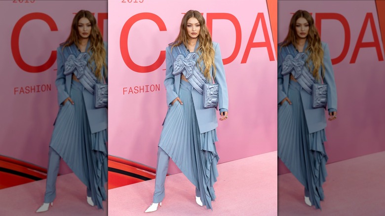 Gigi Hadid blue ensemble