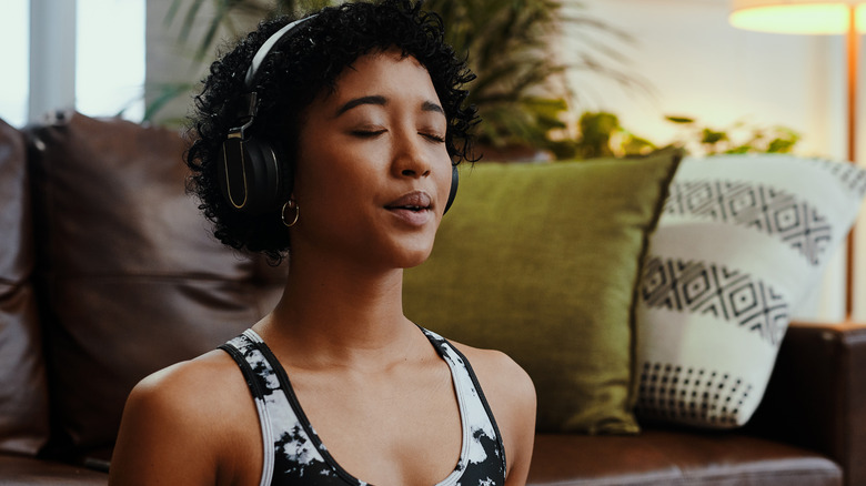 woman meditating