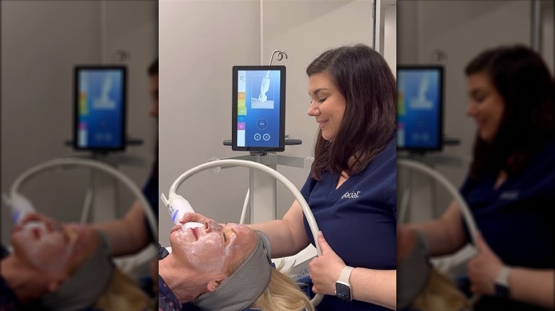 Woman giving Glacial Rx treatment