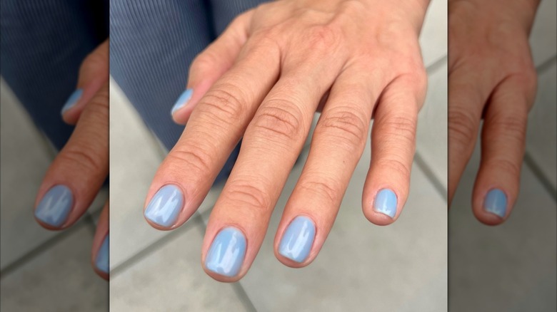 Baby blue nails on Instagram