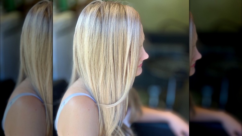 Woman with French girl layers