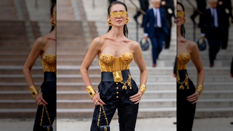 Woman in gold jewelry 