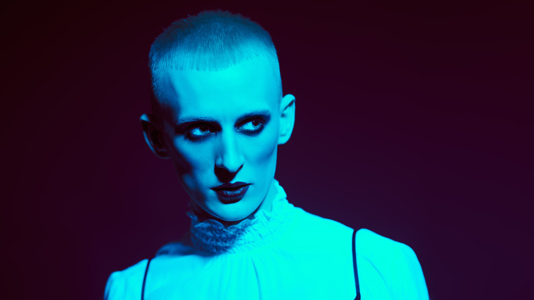 androgynous man in makeup