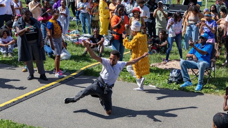 People celebrating at Juneteenth event