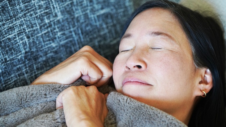 Middle aged woman sleeping