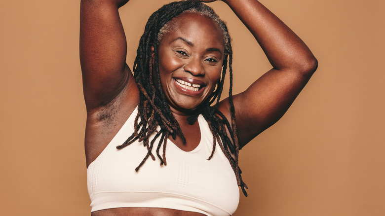 Woman in a sports bra 