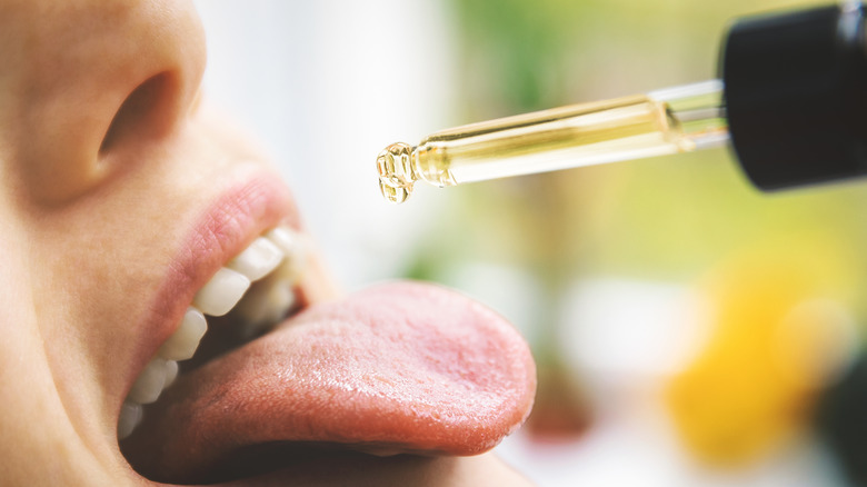 Tincture on tongue