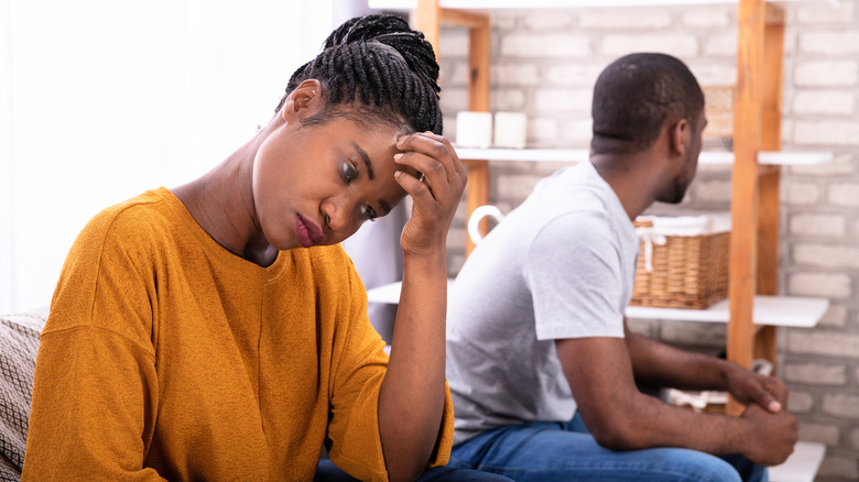 Couple ignores each other