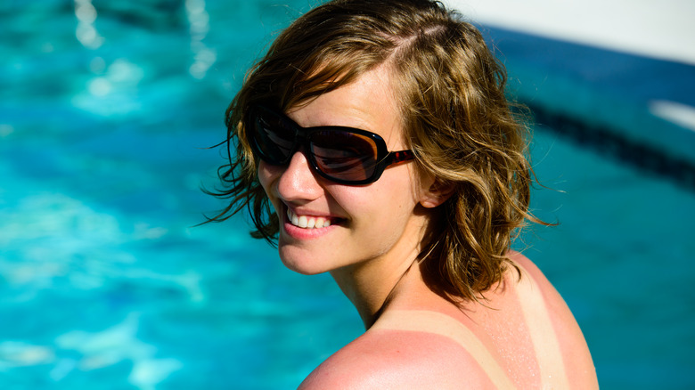 Woman with tan lines