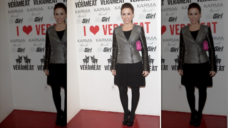 Lacey Chabert in an all-black outfit