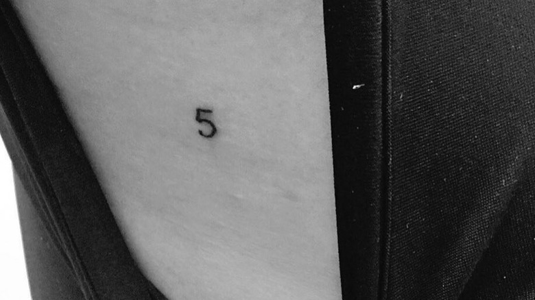 Lea Michele with number 5 tattoo