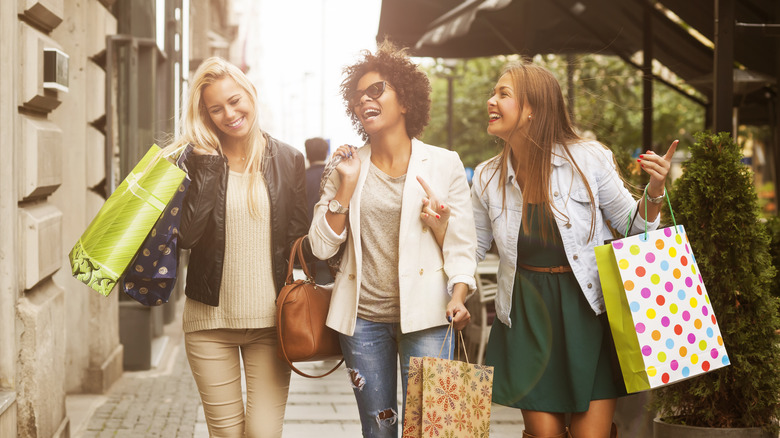 Women shopping together