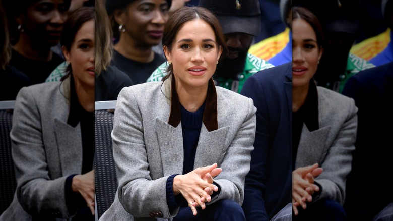 Meghan Markle watching a basketball match in 2025
