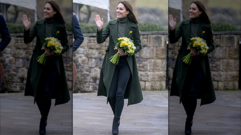 Middleton in green coat
