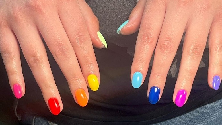 Rainbow nails