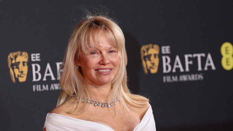 Pam Anderson at the EE BAFTA Film Awards in 2025
