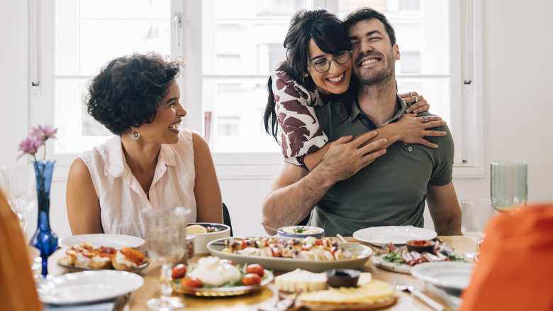 Friends having a meal