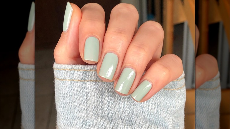 Pastel mint nails on Instagram