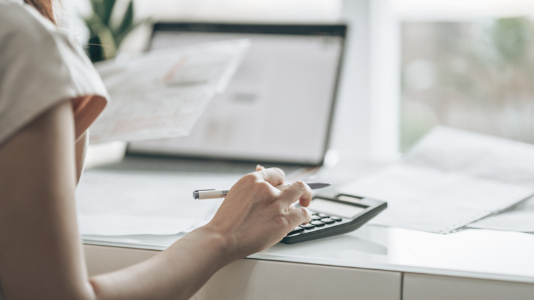 Typing on calculator