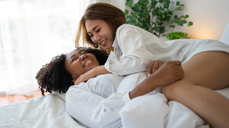 Queer couple in bed