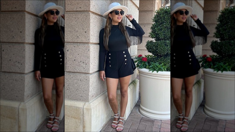 Woman in a fringe top